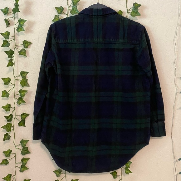 Green + Blue Plaid Button down - Picture 4 of 4